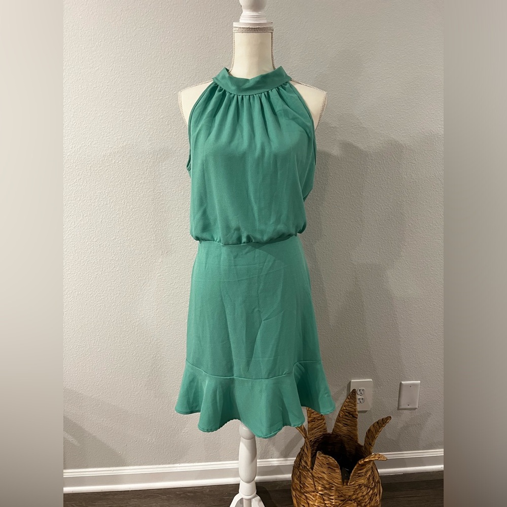 NWOT 2Hearts Teal Halter-neck Dress